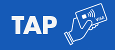 TAP: Hold your contactless card or smart device near the reader for 2-3 seconds.